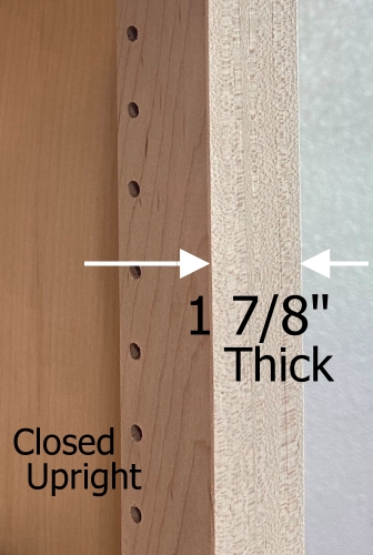 Closed upright in solid maple, 1 7/8 inch thick